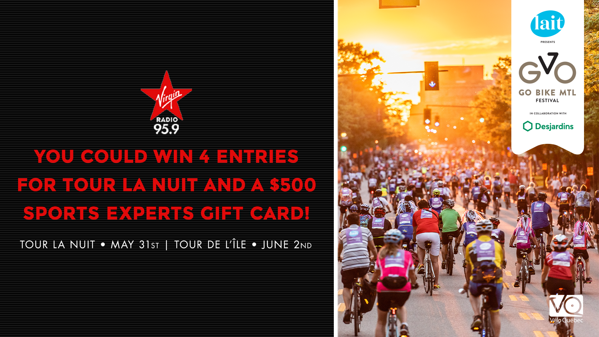 Your chance to win 4 Tour La Nuit entries + a Sports Experts gift card